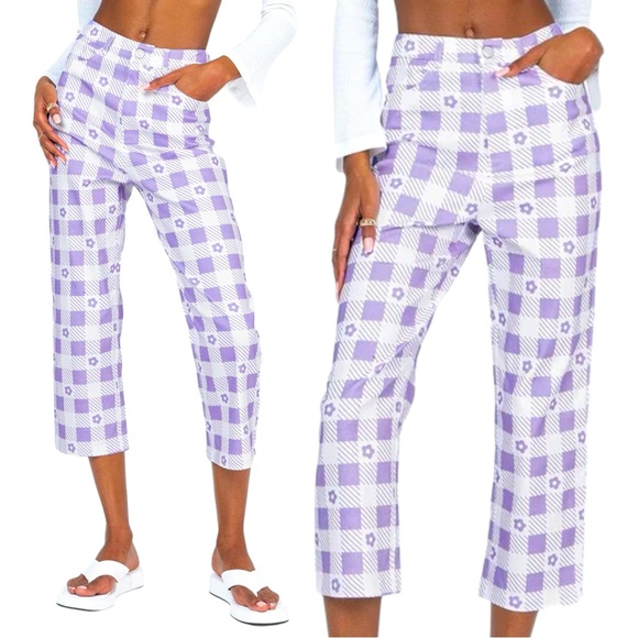 Princess Polly Pants - NWT Marlissa Floral Check Pants